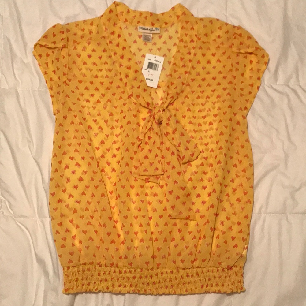 Sheer Heart Print Top